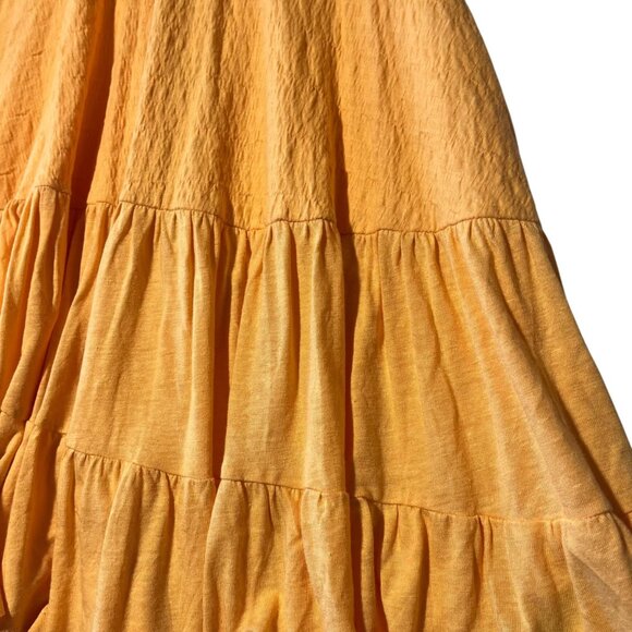 Free‎ People Women's XS Right On Time Tiered Tunic Light Orange Oversized Boho - Picture 3 of 9